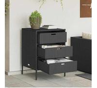 vidaXL Armoire de rangement de jardin noir 55x59x80 cm résine tressée 365551