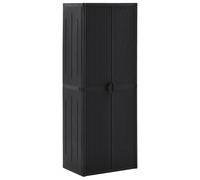 vidaXL Armoire de rangement de jardin extérieure – Noir – 65x45x172 cm – PP rotin
