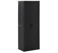 vidaXL Armoire de rangement de jardin Noir 65x45x172 cm PP Rotin 151238