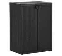 vidaXL Armoire de rangement de jardin Noir 65x45x88 cm PP Rotin 151236