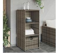 vidaXL Armoire de rangement de jardin Gris 50×55×115 cm Résine tressée