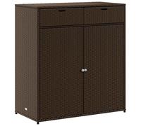 Vidaxl Armoire De Rangement Jardin Marron 105x55x113 Cm Résine Tressée