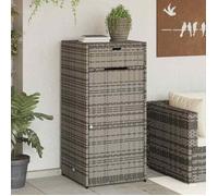 Vidaxl Armoire De Rangement De Jardin Gris 55x55x111 Cm Résine Tressée