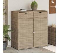 Vidaxl Armoire De Rangement Jardin Beige 105x55x113 Cm Résine Tressée