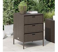 vidaXL Armoire de Rangement de Jardin, Organisateur de Terrasse avec Tiroirs, Meuble d'Extérieur Patio Arrière-cour, Marron 365552