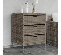 vidaXL Armoire de Rangement de Jardin, Organisateur de Terrasse avec Tiroirs, Meuble d'Extérieur Patio Arrière-cour, Gris 365553