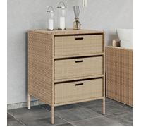 vidaXL Armoire de Rangement de Jardin, Organisateur de Terrasse avec Tiroirs, Meuble d'Extérieur Patio Arrière-cour, Beige 365554