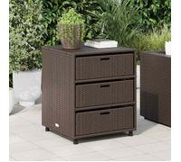 Vidaxl Armoire De Rangement De Jardin Marron 55x59x69cm Résine Tressée