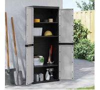 vidaXL Armoire de rangement d'extérieur 364201 Gris et noir 65x37x165 cm PP