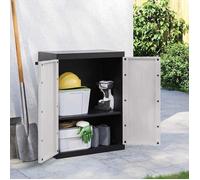 vidaXL Armoire de rangement d'extérieur 364199 – Gris et noir 65 x 37 x 85 cm PP