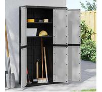 vidaXL Armoire de rangement d'extérieur 97x37x165 cm PP gris et noir