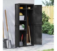 vidaXL Armoire de rangement d'extérieur 65x37x165 cm PP Noir