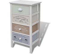vidaXL Armoire de rangement de style français 4 tiroirs en bois
