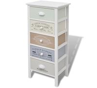 vidaXL Armoire de rangement style français 5 tiroirs Bois