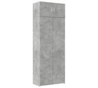 vidaXL Armoire de rangement pour salle de bain 80x42,5x225 cm Bois d'ingénierie Gris béton
