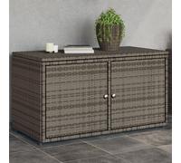 vidaXL Armoire de rangement jardin gris 110x55x60,5 cm résine tressée