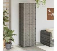 vidaXL Armoire de rangement de jardin Résine tressée 59x40x180 cm Gris 319873