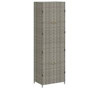 vidaXL Armoire de Rangement Jardin Gris 59x40x180 cm Résine tressée