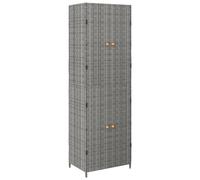 Vidaxl Armoire De Rangement Jardin Gris 59x40x180 Cm Résine Tressée Gris