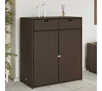 Vidaxl Armoire De Rangement Jardin Marron 105x55x113 Cm Résine Tressée