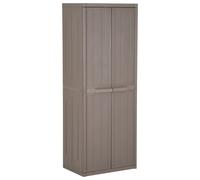 Vidaxl Armoire De Rangement Jardin Marron 65x45x172 Cm Pp Aspect Bois Marron