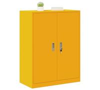 vidaXL Armoire de rangement Jaune moutarde 80 x 40 x 105 cm, Rangement de bureau contemporain, cabinet rectangulaire en acier moderne, unité verrouillable sécurisée, solution intérieure compacte et po