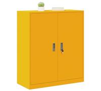 vidaXL Armoire de rangement Jaune moutarde 90 x 40 x 105 cm, Rangement de bureau contemporain, cabinet rectangulaire en acier moderne, unité verrouillable sécurisée, solution intérieure compacte et po