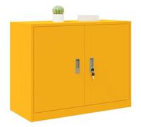 vidaXL Armoire de rangement Jaune moutarde 90 x 40 x 70 cm, Rangement de bureau contemporain, cabinet rectangulaire en acier moderne, unité verrouillable sécurisée, solution intérieure compacte et pol