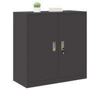 vidaXL Armoire de rangement Noir 90 x 40 x 90 cm Acier Laminé à Froid, Rangement de bureau contemporain, cabinet rectangulaire en acier moderne, unité verrouillable sécurisée, solution intérieure comp