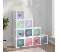 vidaXL Armoire de rangement pour enfants 340577 avec 10 cubes Blanc PP