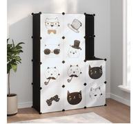 vidaXL Armoire de rangement pour enfants avec 10 cubes Noir PP 340582