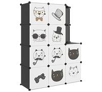 vidaXL Armoire de Rangement pour Enfants avec 10 Cubes Organisateur Stockage Tout-Petits Meuble de Rangement Maison Intérieur Noir PP