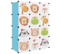 vidaXL Armoire de rangement pour enfants avec 12 cubes Bleu PP