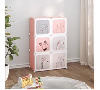 Armoire de rangement pour enfants avec 6 cubes Rose PP Rose G