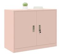 vidaXL Armoire de rangement 90 x 40 x 70 cm – Acier laminé à froid, verrouillable – Rose