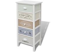 vidaXL Armoire de Rangement Style Français 5 Tiroirs Bois Chiffonier Commode