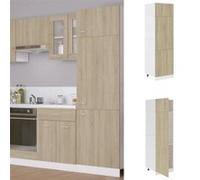 vidaXL Armoire de réfrigérateur Chêne sonoma 60x57x207 cm Aggloméré Marron G