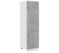 Vidaxl Armoire De Réfrigérateur Gris Béton 60x57x207 Cm Aggloméré Gris