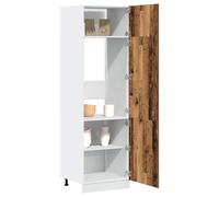 Vidaxl Armoire De Réfrigérateur Vieux Bois 60x57x207cm Bois Ingénierie Marron