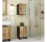 Vidaxl Armoire De Salle De Bain 38x33x58cm Bois Massif De Récupération Marron