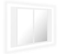 Vidaxl Armoire De Salle De Bain À Miroir À Led Blanc 60x12x45 Cm