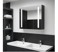 Vidaxl Armoire De Salle De Bain À Miroir Led 89x14x62 Cm Gris