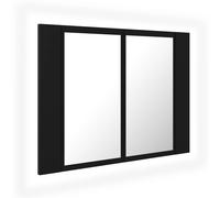 vidaXL Armoire de salle de bain à miroir à LED Noir 60x12x45 cm