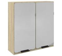 Vidaxl Armoire De Salle De Bain À Miroir Chêne Sonoma Bois Ingénierie Marron