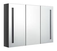 Vidaxl Armoire De Salle De Bain À Miroir Led 89x14x62 Cm Gris Brillant Gris