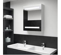 vidaXL Armoire de salle de bain à miroir LED 50x13,5x60 cm Blanc et argenté 285115
