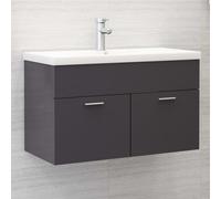 vidaXL Armoire de salle de bain à miroir LED Gris 50x13x70 cm