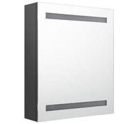 vidaXL Armoire de salle de bain à miroir LED gris 50x14x60 cm