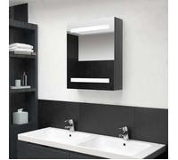 vidaXL Armoire de salle de bain à miroir LED Gris brillant 50x14x60 cm 326483