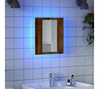 vidaXL Armoire de salle de bain à miroir LED vieux bois 40x12x45 cm Marron